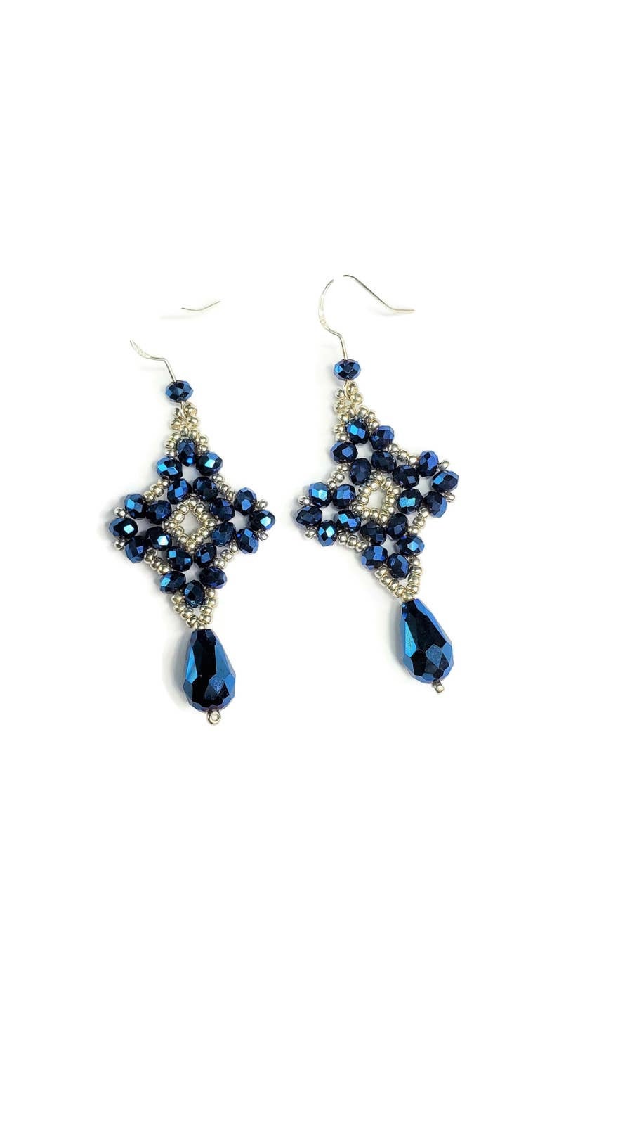 Royal Blue Crystal Dangle Earrings